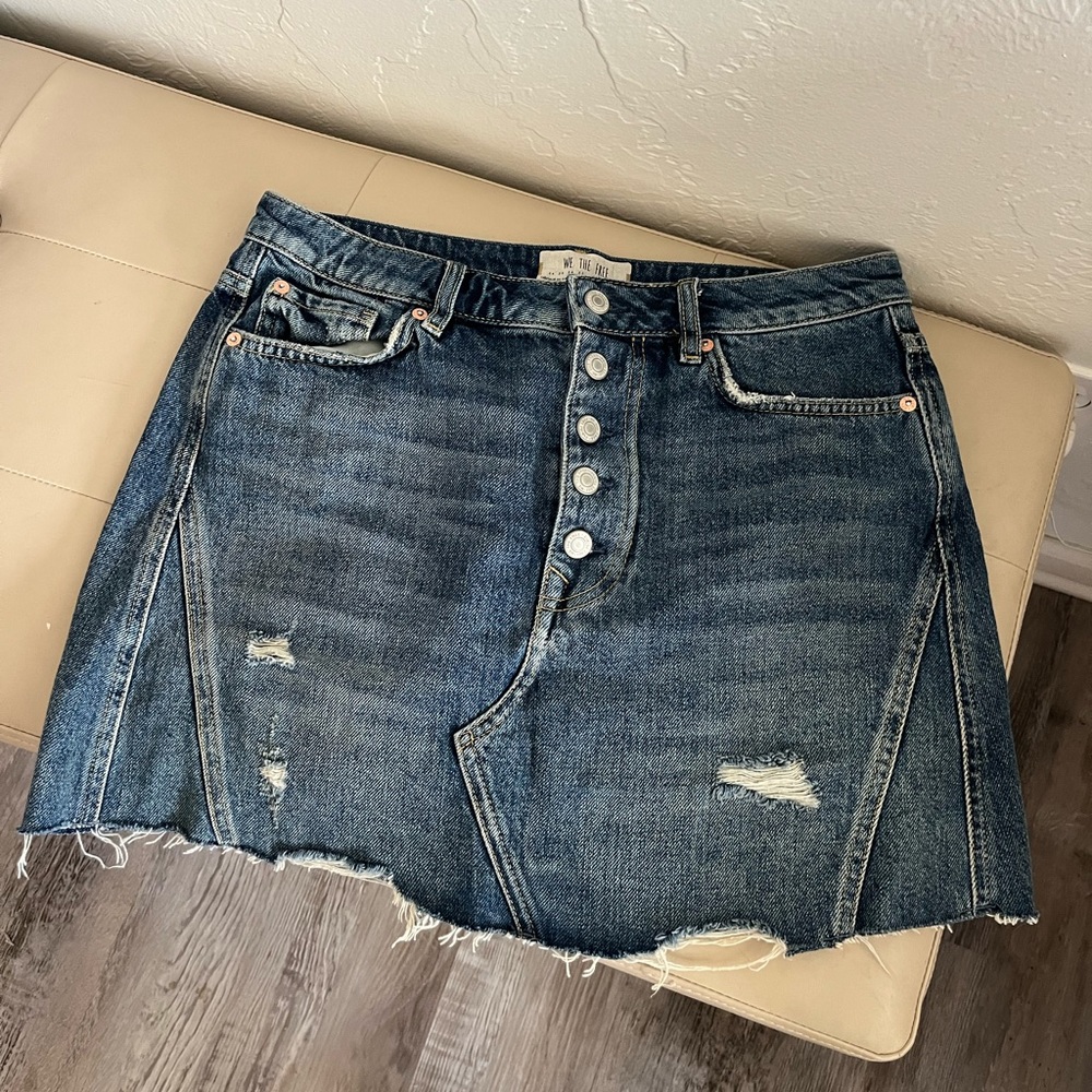 Free People Denim Mini Skirt